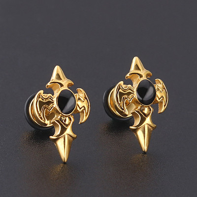 Kõrgekvaliteedilised roostevabast terasest nööpkõrvarõngad, risti pealuu, anime naistele, tüdrukutele, mood, geomeetrilised kõrvaehted, sünnipäevakingitused, 2 tk