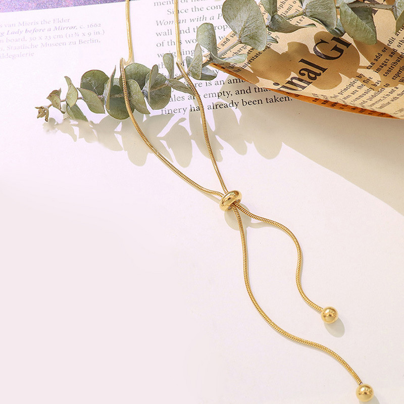 Sureguliuokite karolius Nerūdijančio plieno moteriškas pakabukas karoliai su Y formos raktikauliu pakabukas gyvatė Link Grandininiai papuošalai Šventinė dovana