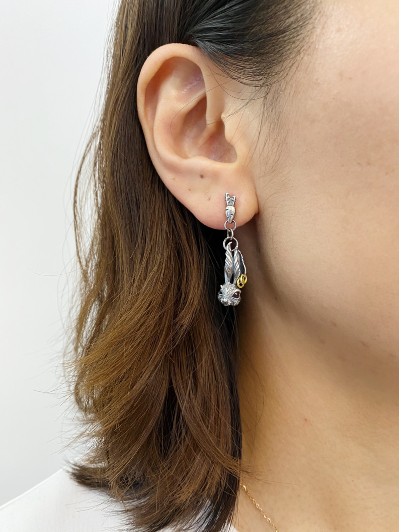 Mada Sidabrinė Spalva Mieli Morkų Triušio Auskarai Vyriški Moteriški Super Puikus Punk Auskarai Roko vakarėlis Hip Hop Papuošalai Priedai