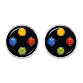 Винтидж обеци за контролер за видеоигри Готини геймърски бижута Подарък Ретро контролер Геймпад Ключова снимка 12 мм обеци