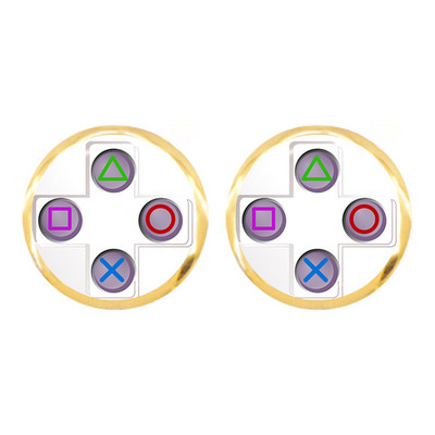 Vintage σκουλαρίκια με χειριστήριο βιντεοπαιχνιδιών Cool Gaming Gamer Jewelry Gift Retro Controller Gamepad Key Picture 12mm Stud σκουλαρίκια