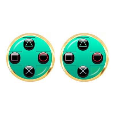 Vintage σκουλαρίκια με χειριστήριο βιντεοπαιχνιδιών Cool Gaming Gamer Jewelry Gift Retro Controller Gamepad Key Picture 12mm Stud σκουλαρίκια