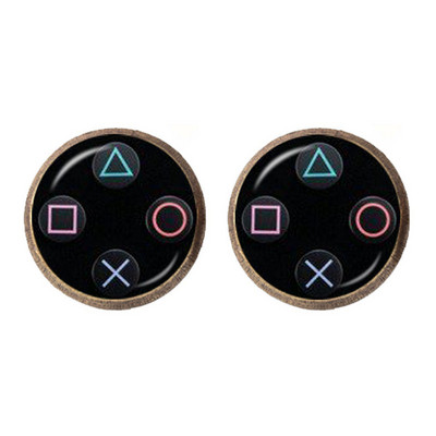 Vintage σκουλαρίκια με χειριστήριο βιντεοπαιχνιδιών Cool Gaming Gamer Jewelry Gift Retro Controller Gamepad Key Picture 12mm Stud σκουλαρίκια