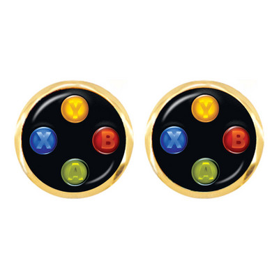 Vintage σκουλαρίκια με χειριστήριο βιντεοπαιχνιδιών Cool Gaming Gamer Jewelry Gift Retro Controller Gamepad Key Picture 12mm Stud σκουλαρίκια