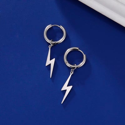 Lighting Ear Stud Drop Earring Thunder Supernatural Gift For Women Man Gold Color Stainless Steel Fashion Jewelry
