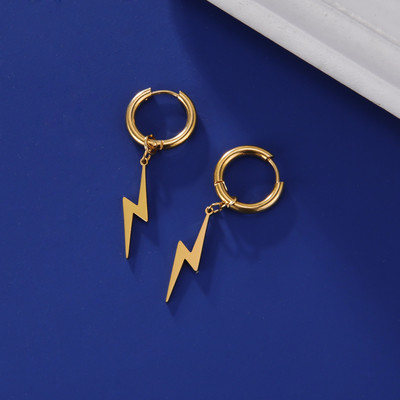 Apšvietimas Ear Stud Drop Auskaras Thunder Supernatural Dovana moterims Vyrams Aukso spalvos nerūdijančio plieno madingi papuošalai