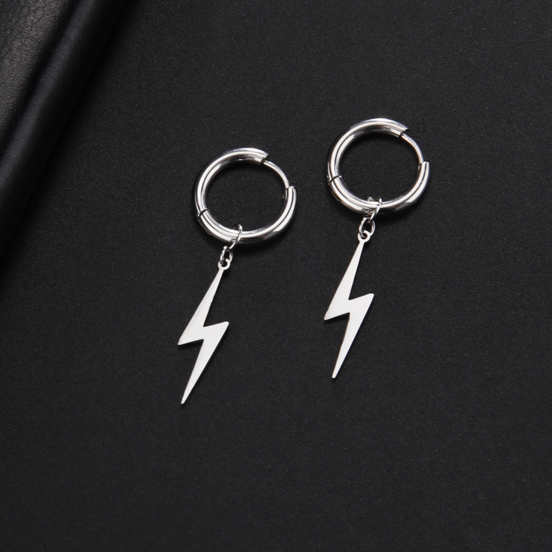 Apšvietimas Ear Stud Drop Auskaras Thunder Supernatural Dovana moterims Vyrams Aukso spalvos nerūdijančio plieno madingi papuošalai