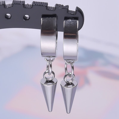 Punk šarmirane naušnice sa šiljastim konusom Okrugle kolutove Piercing naušnice od nehrđajućeg čelika za žene muškarce poklon Pendientes Aro Acero Inoxidable