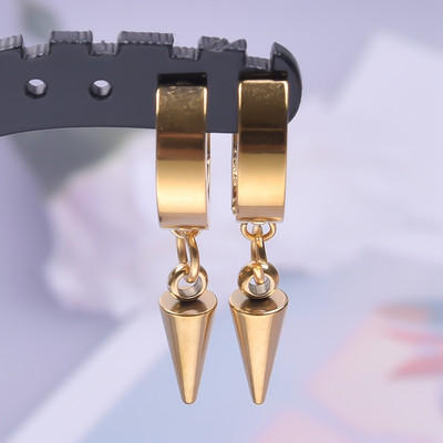 Punk šarmirane naušnice sa šiljastim konusom Okrugle kolutove Piercing naušnice od nehrđajućeg čelika za žene muškarce poklon Pendientes Aro Acero Inoxidable