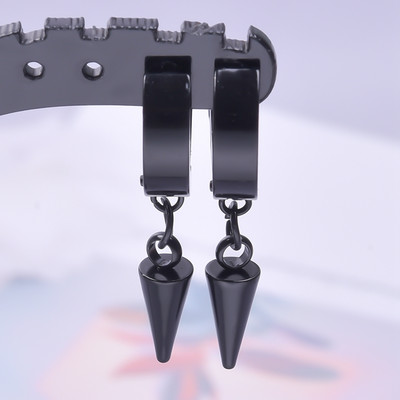 Punk šarmirane naušnice sa šiljastim konusom Okrugle kolutove Piercing naušnice od nehrđajućeg čelika za žene muškarce poklon Pendientes Aro Acero Inoxidable