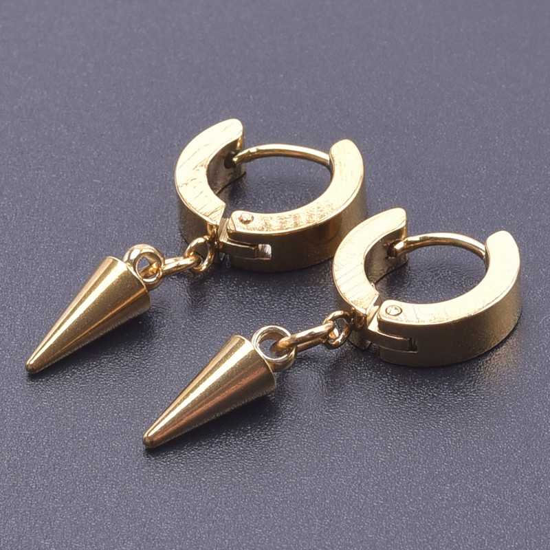 Punk šarmirane naušnice sa šiljastim konusom Okrugle kolutove Piercing naušnice od nehrđajućeg čelika za žene muškarce poklon Pendientes Aro Acero Inoxidable