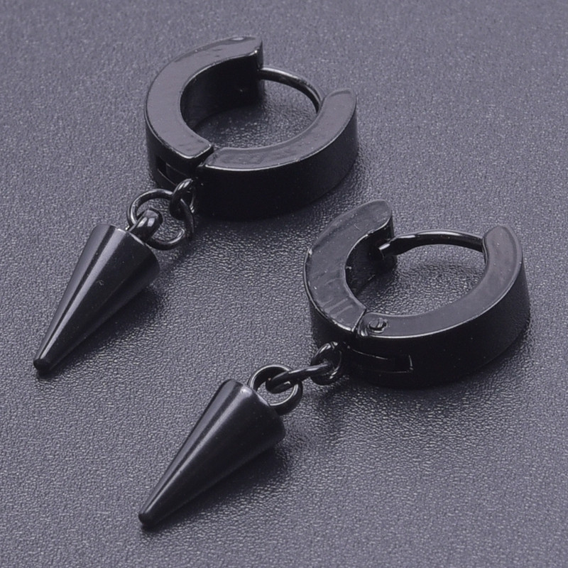 Punk šarmirane naušnice sa šiljastim konusom Okrugle kolutove Piercing naušnice od nehrđajućeg čelika za žene muškarce poklon Pendientes Aro Acero Inoxidable