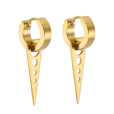 2 DB Férfi Punk háromszög lógó fülbevaló női gótikus rozsdamentes acél háromszög fülbevaló Piercing Huggies medál ékszer