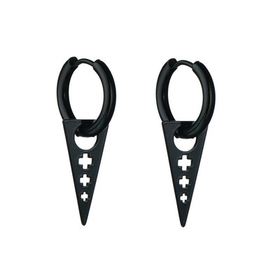 2 DB Férfi Punk háromszög lógó fülbevaló női gótikus rozsdamentes acél háromszög fülbevaló Piercing Huggies medál ékszer