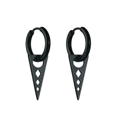 2 DB Férfi Punk háromszög lógó fülbevaló női gótikus rozsdamentes acél háromszög fülbevaló Piercing Huggies medál ékszer