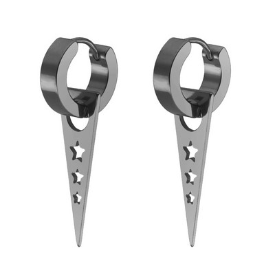 2 DB Férfi Punk háromszög lógó fülbevaló női gótikus rozsdamentes acél háromszög fülbevaló Piercing Huggies medál ékszer