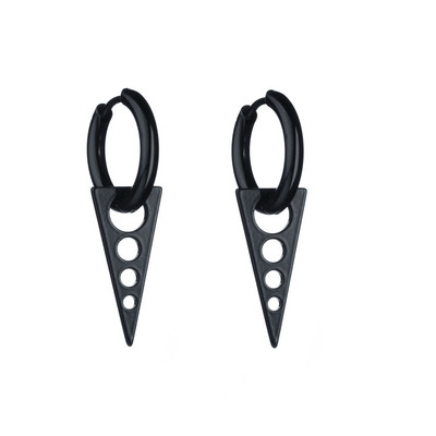 2 DB Férfi Punk háromszög lógó fülbevaló női gótikus rozsdamentes acél háromszög fülbevaló Piercing Huggies medál ékszer