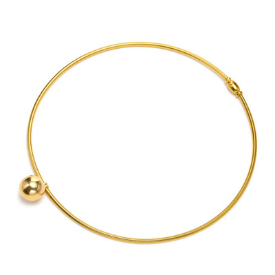 Lihtne roostevabast terasest Torques kaelakee naistele, kullatud kuulkrae, moeehted