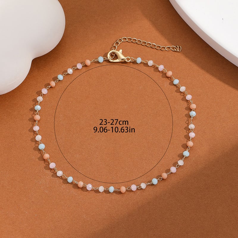 Senovinės kulkšnies daugiaspalvės akrilo grandinės grandinės apyrankės moterims paplūdimio basomis basomis kojomis, dekoras moterims mados dovana