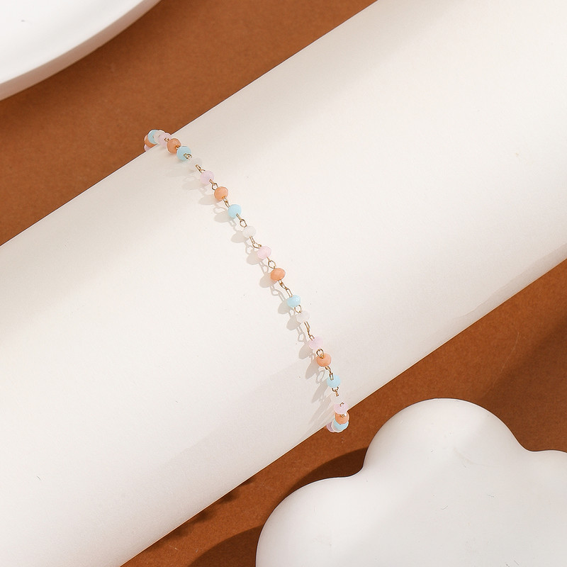 Senovinės kulkšnies daugiaspalvės akrilo grandinės grandinės apyrankės moterims paplūdimio basomis basomis kojomis, dekoras moterims mados dovana