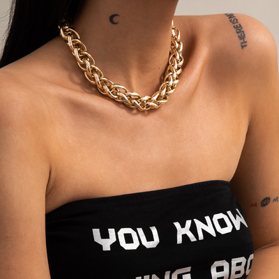 Punk Chunky Chian mezgloti īsa kaklarota sievietēm Trendy Statement biezu ķēdes kaklarota, 2022. gada modes juvelierizstrādājumu apkakle