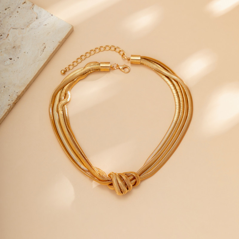 Punk Chunky Chian sõlmitud lühike kaelakee naistele Trendikas Statement paksu ketiga kaelakee, 2022 moodne ehtekrae