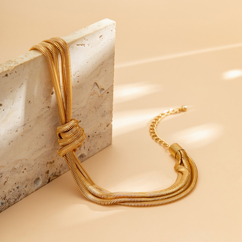 Punk Chunky Chian sõlmitud lühike kaelakee naistele Trendikas Statement paksu ketiga kaelakee, 2022 moodne ehtekrae