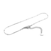 Απλό από ανοξείδωτο ατσάλι μπαμπού με αλυσίδα μπαμπού ποδαράκι Ασημί Χρώμα Γυναικείο Καλοκαιρινό Πόδι Παραλίας Ξυπόλητα Σανδάλια Κοσμήματα μήκους 23,5 εκ.