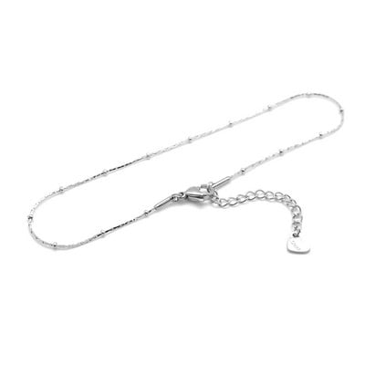 Simple Stainless Steel Bamboo Chain Anklet Silver Color Anklet For Women Summer Beach Foot Barefoot Sandals Jewelry 23.5cm Long