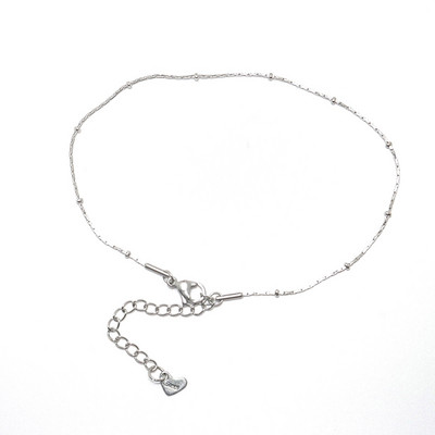 Απλό από ανοξείδωτο ατσάλι μπαμπού με αλυσίδα μπαμπού ποδαράκι Ασημί Χρώμα Γυναικείο Καλοκαιρινό Πόδι Παραλίας Ξυπόλητα Σανδάλια Κοσμήματα μήκους 23,5 εκ.