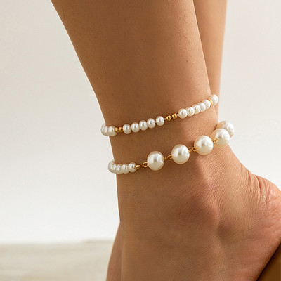 Boho pahkluu jalakett suvine käevõru suur pärlikett võlu sandaalid paljajalu rannajala pruudi ehted A062