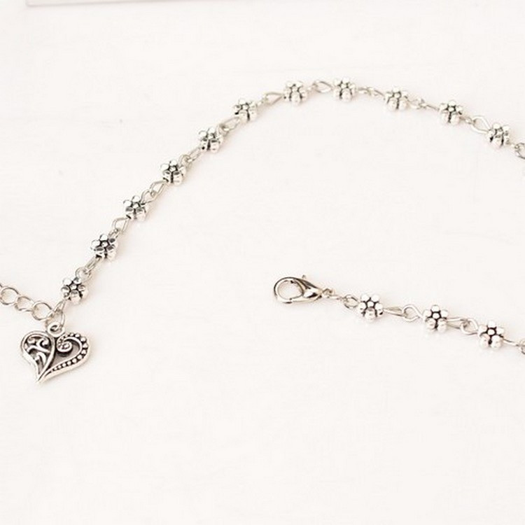 Naujas ankletas retro tuščiavidurių slyvų gėlių plunksnų orchidėjų širdelių kulkšnys moterims kojų apyrankės pėdų papuošalai didmeninė prekyba