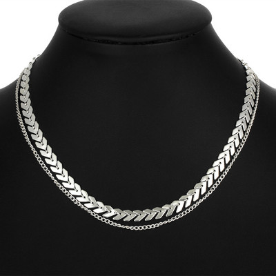 Gothic Multi Choker Kaklo papuošalas Moteriška Plokščia grandinėlė Ant kaklo Papuošalai Dviejų sluoksnių karoliai Apykaklės Apykaklės Fishbone Lėktuvo karoliai