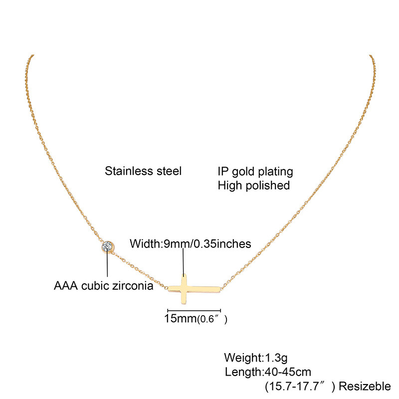 Subtilūs smulkūs šoniniai kryžminiai karoliai, moteriški pakabukai iš nerūdijančio plieno plonos grandinės jungties krikščioniški papuošalai