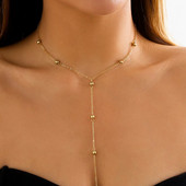 Ingemark Minimalism 2022 pikk tutiga kaelakee naistele tüdrukutele, vintage rinnakorv, õhuke kett-palliripats, naiste kaela ehted, kingitus uus