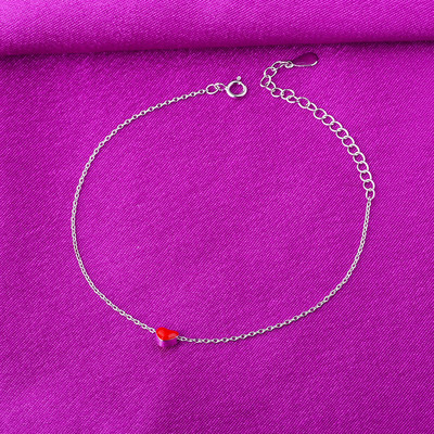 Sterling Silver Color Anklets for Women Foot Leg Chain Link Little Heart Bracelet Beach Accessories Fashion Jewelry for Female