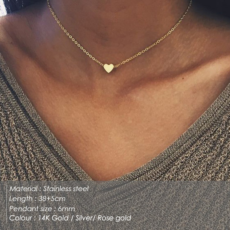 Tiny Heart Choker nyaklánc női arany színű lánc kis nyaklánc medál a nyakon Bohemian Chocker nyaklánc ékszerek