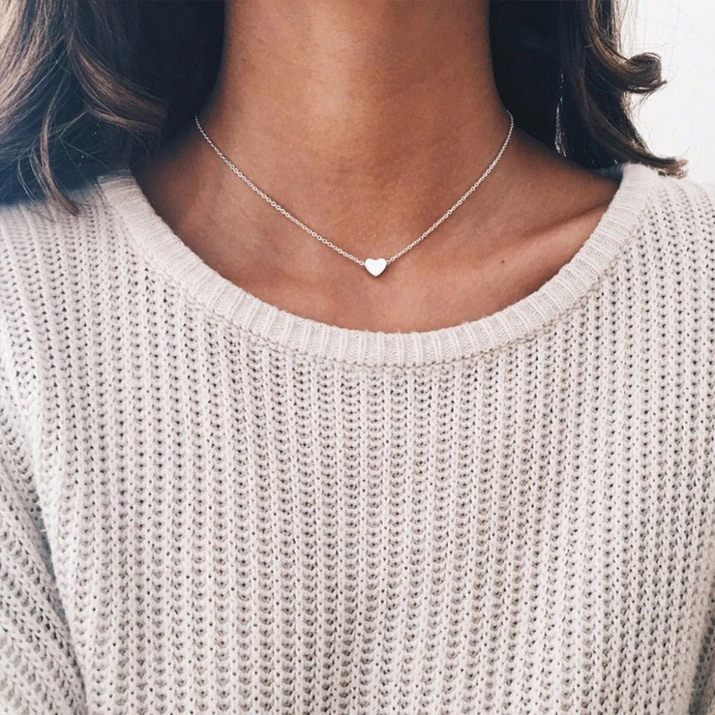 Tiny Heart Choker nyaklánc női arany színű lánc kis nyaklánc medál a nyakon Bohemian Chocker nyaklánc ékszerek