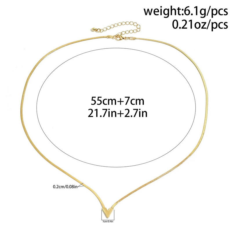 Vintažinis paprastas plokščias gyvatės raktikaulio grandinės karoliai vyrams Creative V formos pakabukas Choker Papuošalai Priedai Steampunk Vyriški Nauji