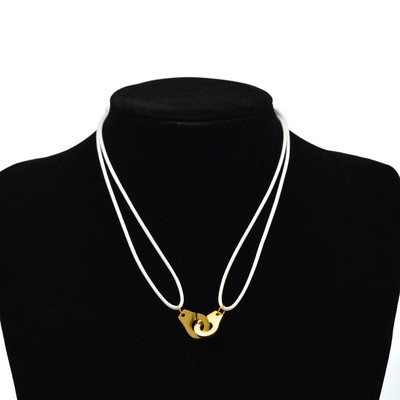 „Zalman“ nerūdijančio plieno antrankiai „Chokers“ kaklo pakabukas „Les Menottes“ reguliuojami virviniai karoliai vyrams, moterims, „Prancūzija“ „Bijoux Collier“