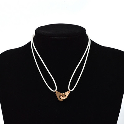 „Zalman“ nerūdijančio plieno antrankiai „Chokers“ kaklo pakabukas „Les Menottes“ reguliuojami virviniai karoliai vyrams, moterims, „Prancūzija“ „Bijoux Collier“