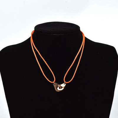 „Zalman“ nerūdijančio plieno antrankiai „Chokers“ kaklo pakabukas „Les Menottes“ reguliuojami virviniai karoliai vyrams, moterims, „Prancūzija“ „Bijoux Collier“