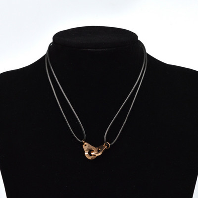 „Zalman“ nerūdijančio plieno antrankiai „Chokers“ kaklo pakabukas „Les Menottes“ reguliuojami virviniai karoliai vyrams, moterims, „Prancūzija“ „Bijoux Collier“