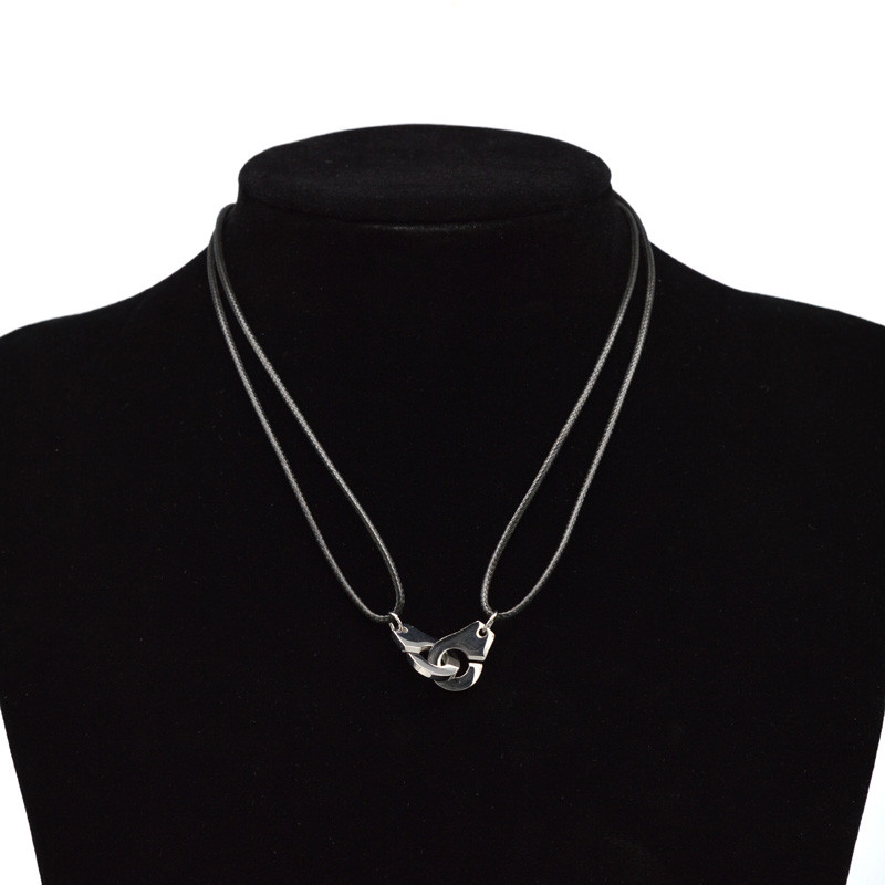 „Zalman“ nerūdijančio plieno antrankiai „Chokers“ kaklo pakabukas „Les Menottes“ reguliuojami virviniai karoliai vyrams, moterims, „Prancūzija“ „Bijoux Collier“