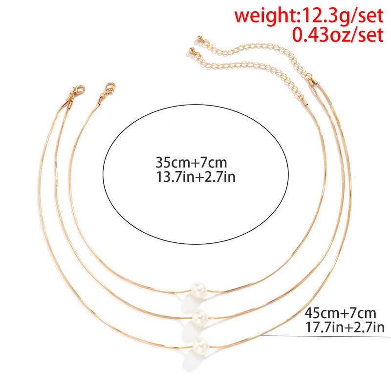 Ingemark Simple Kpop Snake Chain Choker κολιέ για κορίτσι Γάμος Vintage Κρεμαστό μαργαριτάρι μπάλα Αξεσουάρ κοσμήματος με λεπτό σύνδεσμο