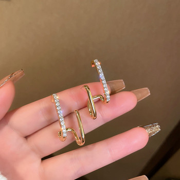 2023 Нови ярки кристални луксозни корейски необичайни обеци с нокти Кука за пробиване на уши Неправилна перла Коледни бижута Подарък