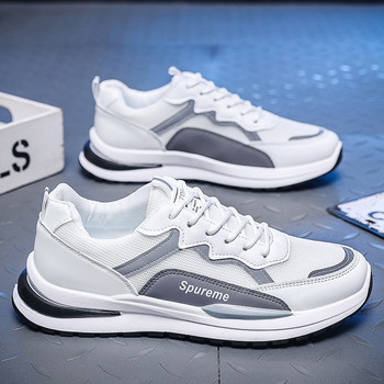 Мъжки маратонки 2024 г. Нови ежедневни обувки за мъже Модни дишащи плоски обувки Бели тенис маратонки Мъжки маратонки за ходене Zapatillas Hombre