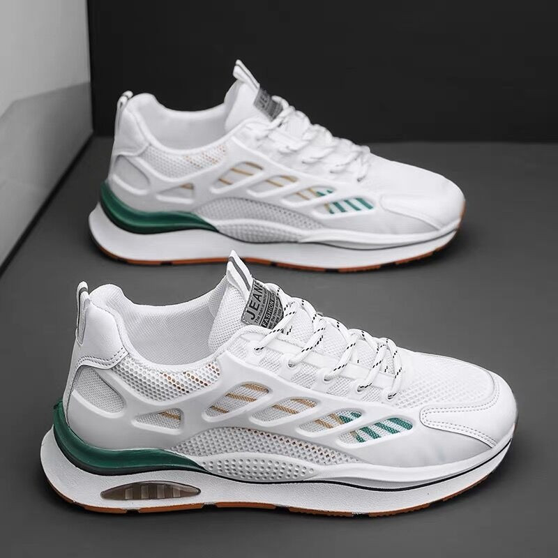 Madingi vyriški sportbačiai tinkleliai kvėpuojantys laisvalaikio batai Neslystantys platforminiai bėgimo bateliai vyrams Suvarstomi plokščiai balti Tenis Masculino