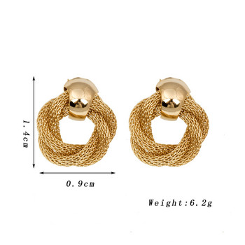 Vintage μεταλλικά στριφτή ύφανση Σκουλαρίκια με στρογγυλό κύκλο 2024 New Fashion Drop σκουλαρίκια για Γυναικεία Κοσμήματα