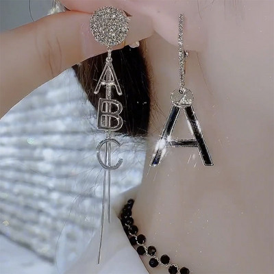 Karšti moteriški madingi auskarai, ilgi, asimetrija, apvalūs geometriniai stačiakampiai juodi krištoliniai auskarai, moteriški papuošalai, dovanos